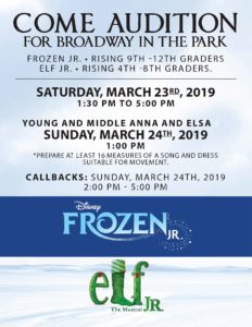 broadway theater musical stage audition frozen elf disney