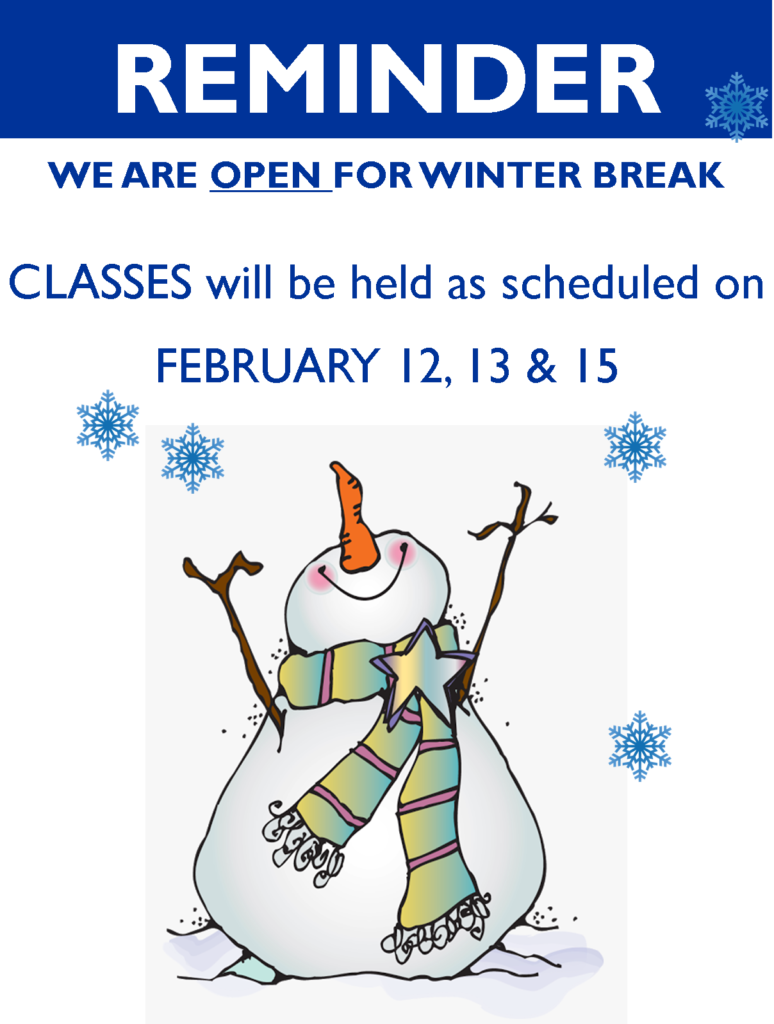 OPEN for winter break | Suwanee Academy of the Arts